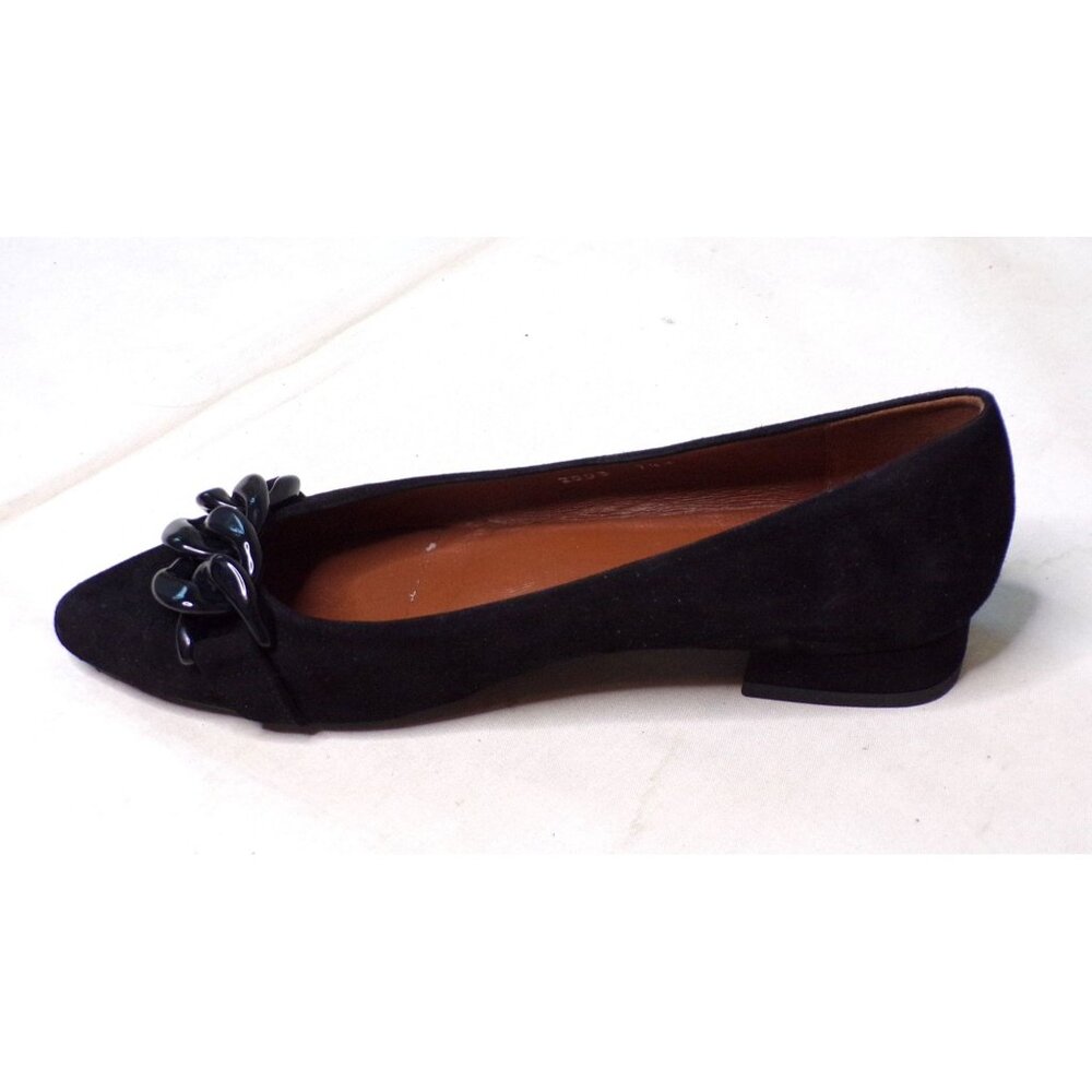 🆕 AQUATALIA Palina Pointed Toe Chain Loafer Flat Shoes 8 Black - Picture 11 of 12